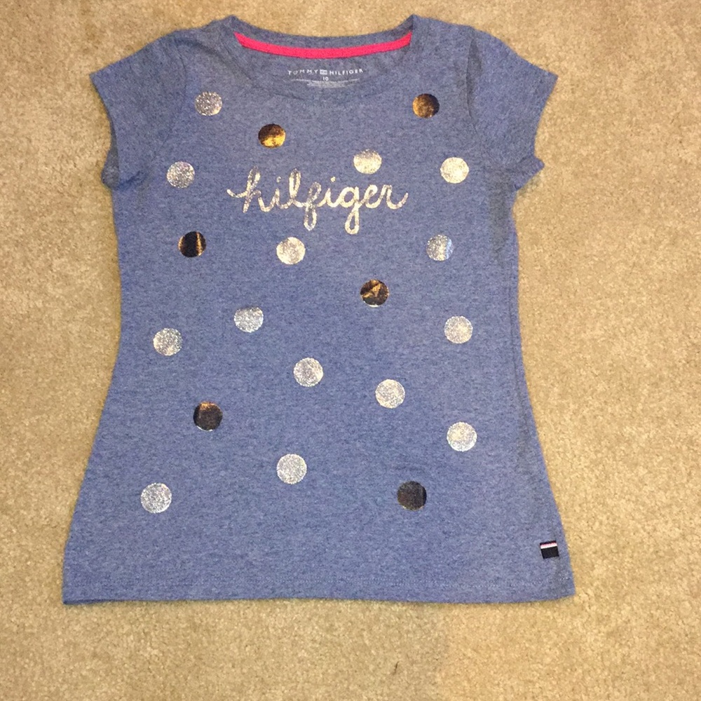 Blue sparkly Hilfiger shirt